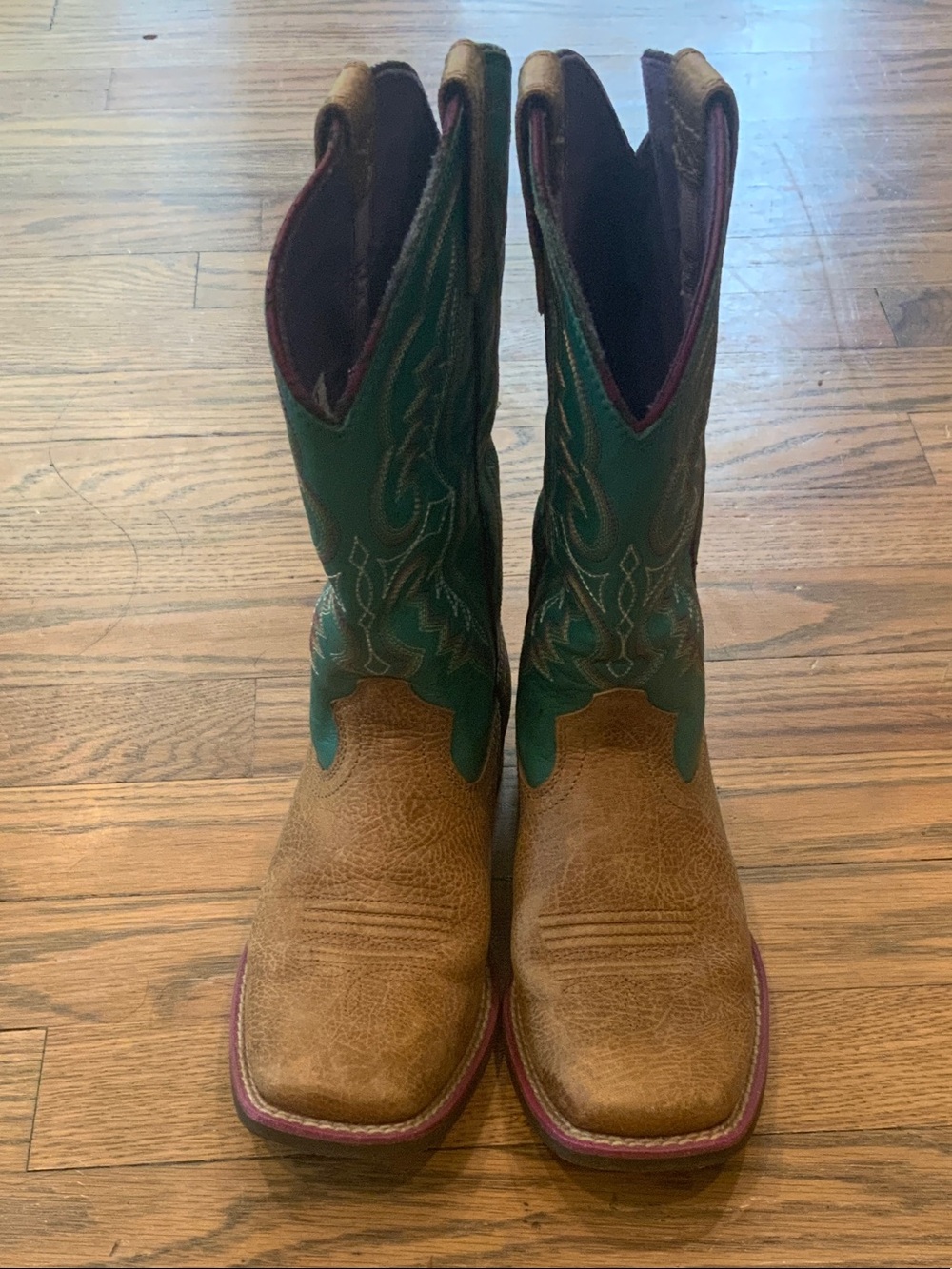Ariat Girls Size 13 Leather Turquoise Western Cowgirl Boots